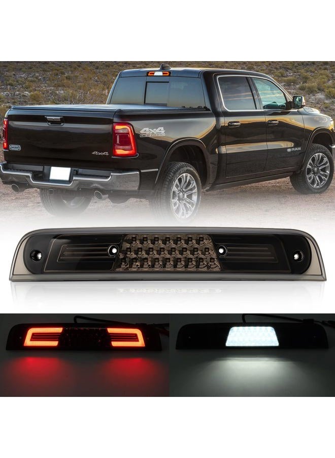NSLUMO Led Third Brake Light Replacement for 2019 2020 2021 2022 2023 RAM 1500 Pickup Trucks Red LED 3rd Brake Center High Mount Stop Lamp White Cab Cargo Light Smoked Lens Truck Bed CHMSL - Image 1