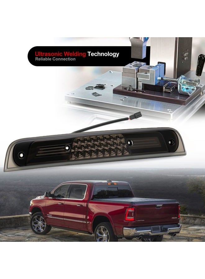 NSLUMO Led Third Brake Light Replacement for 2019 2020 2021 2022 2023 RAM 1500 Pickup Trucks Red LED 3rd Brake Center High Mount Stop Lamp White Cab Cargo Light Smoked Lens Truck Bed CHMSL - Image 4