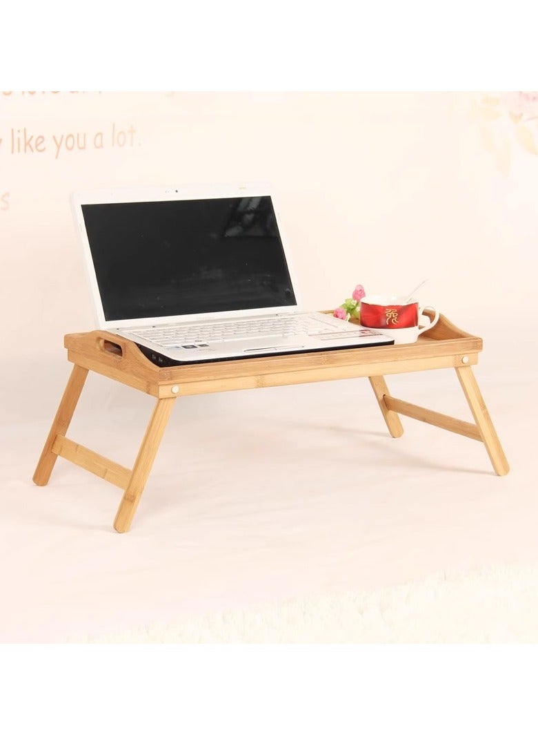 general Bed Tray Folding Dinner Tray Wooden Bamboo Tea Tray Picnic Table - Image 2