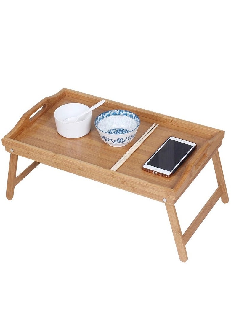 general Bed Tray Folding Dinner Tray Wooden Bamboo Tea Tray Picnic Table - Image 3