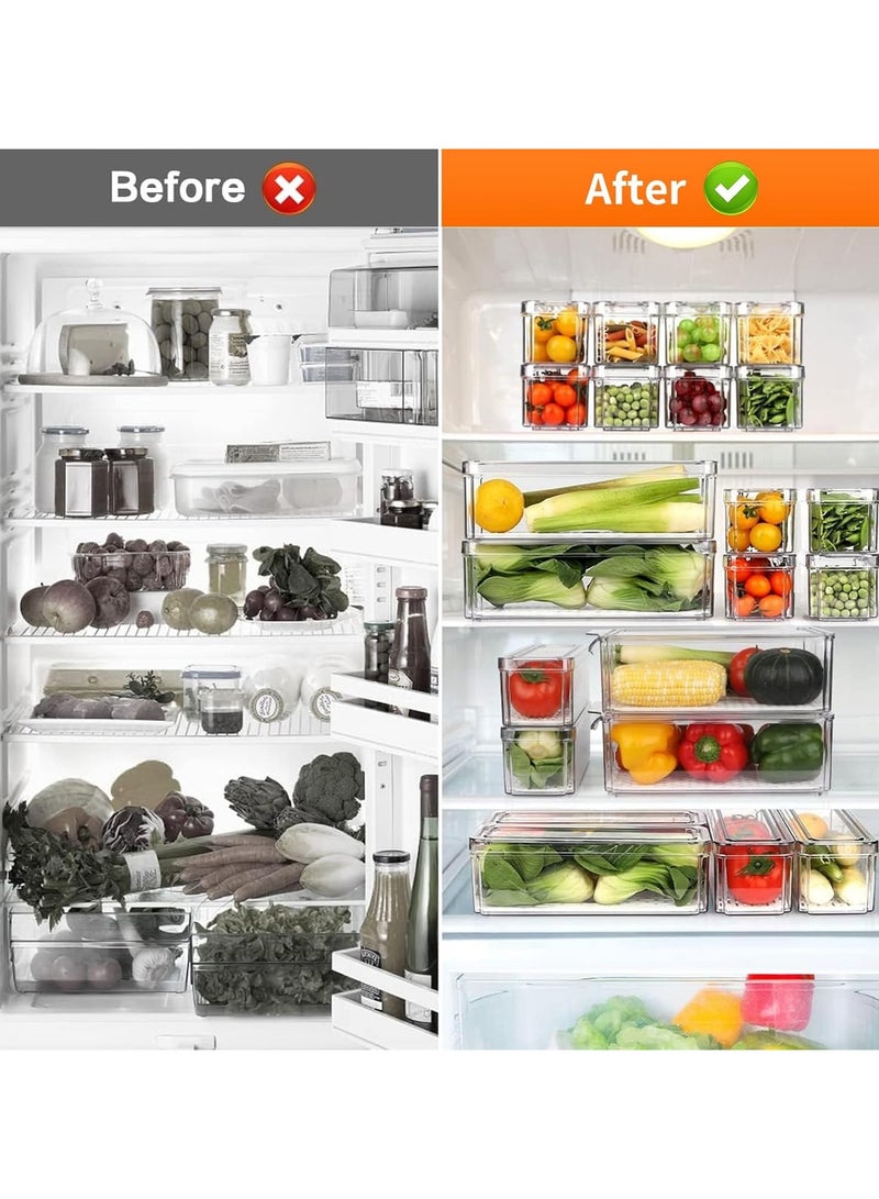 MARK STORE Refrigerator Organizers Storage & Stackable Bins with Lids, Fruits, Food, Drinks & Vegetable Storage boxes for Kitchen & Pantry  - Image 2