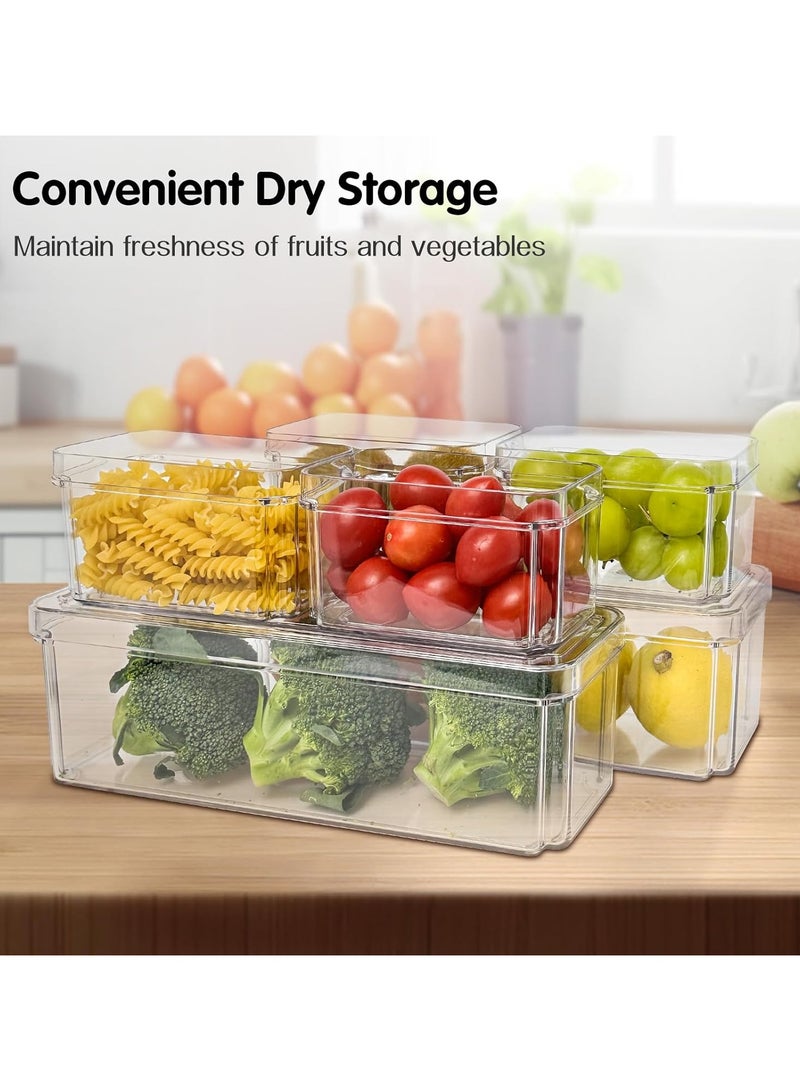 MARK STORE Refrigerator Organizers Storage & Stackable Bins with Lids, Fruits, Food, Drinks & Vegetable Storage boxes for Kitchen & Pantry  - Image 5