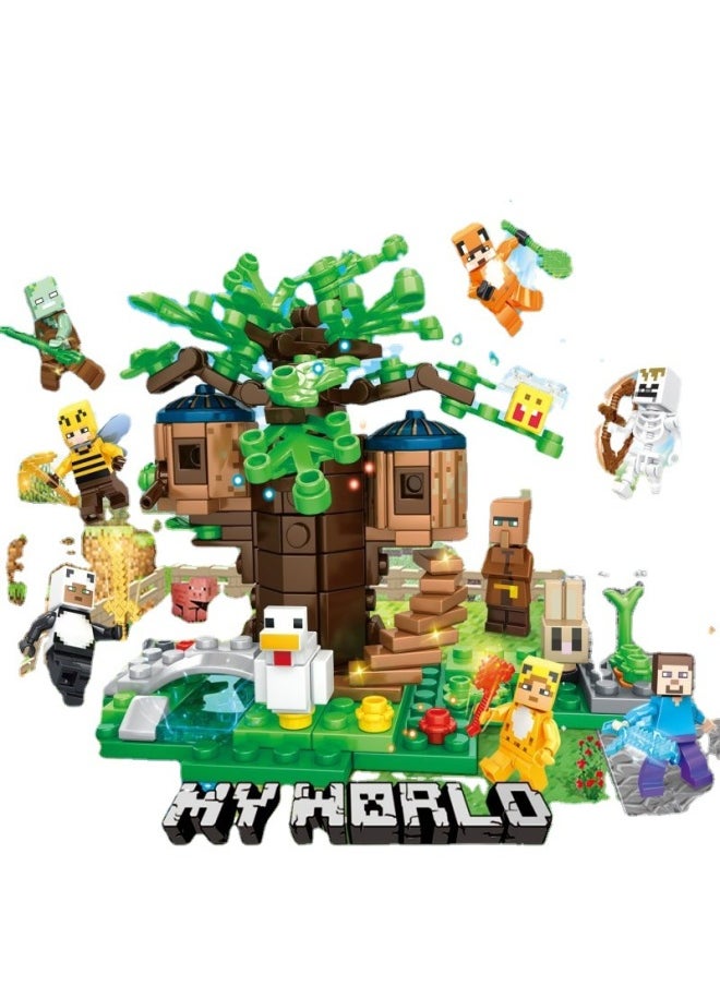 Compatible With Lego Small Particle Building Blocks My Toy World Suit Children's Puzzle Assembled Toy Boys Puzzle-Color:411