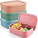 Layhit 4 Pcs Silicone Bento Box Reusable 3 Compartment Silicone Bento Lunch Container for Adults Microwave Dishwasher - Image 2