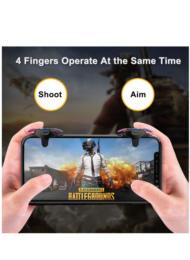 Beauenty Mobile Game Controller Trigger for iPhone Android, PUBG Cellphone Gaming Joystick 4 Fingers Operation, with Sensitive Shoot Aim Keys for Fornite Knives Out Rules of Survival  - Image 2