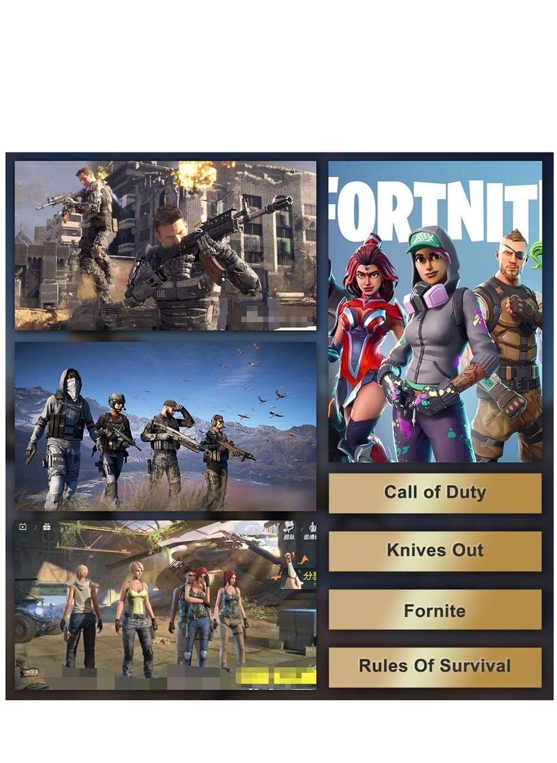 Beauenty Mobile Game Controller Trigger for iPhone Android, PUBG Cellphone Gaming Joystick 4 Fingers Operation, with Sensitive Shoot Aim Keys for Fornite Knives Out Rules of Survival  - Image 5