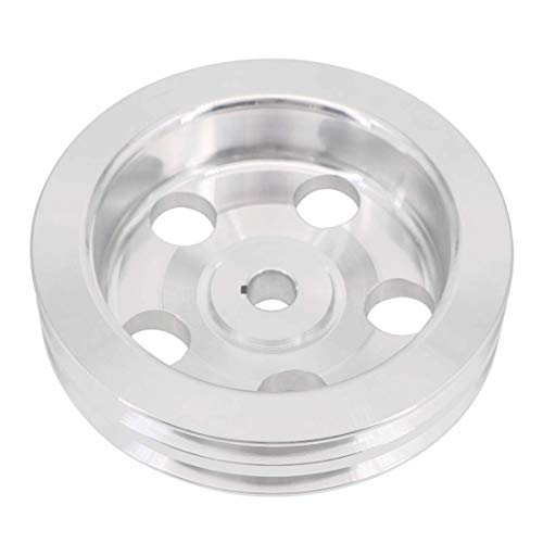 KIPA Aluminium Double groove Power Steering Pump Pulley For Chevy SBC BBC With key-way power steering units through 1984 with a 5/8" Shaft Satin Aluminium Finish Durable 2-Groove 8848-1 - Image 1