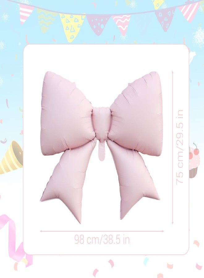 Eoopoon 4Pcs Pink Bow Foil Balloons, 38in Giant Bow Party Decora Balloons, Elegant Bow Birthday Decoration for Weddings/Baby Showers/Gender Reveals(Pink) - Image 5