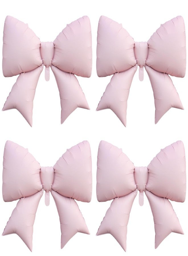 Eoopoon 4Pcs Pink Bow Foil Balloons, 38in Giant Bow Party Decora Balloons, Elegant Bow Birthday Decoration for Weddings/Baby Showers/Gender Reveals(Pink) - Image 1
