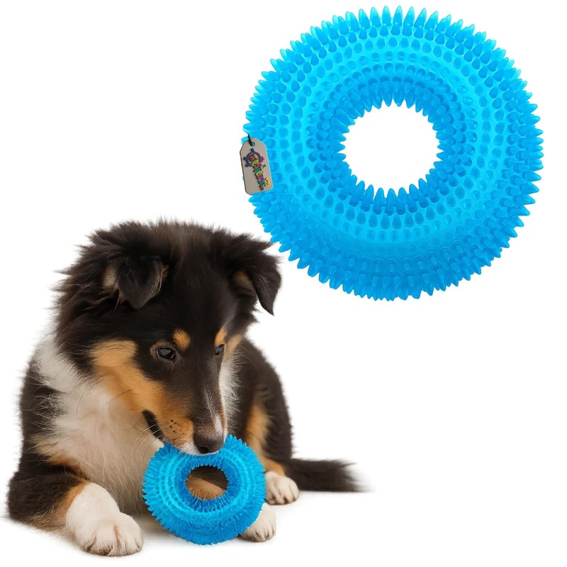 Western Era Spiked Ring Dog Squeaky Toy | Durable for Chewing, Tug & Fetch | Textured Teething Ring for Puppies & Adult Dogs | Interactive Noisy Toy for All Breeds | Stimulating Chew for Dogs (Type 7) - Image 1