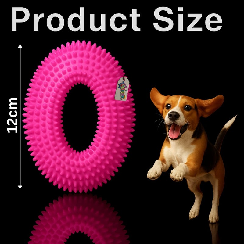 Western Era Spiked Ring Dog Squeaky Toy | Durable for Chewing, Tug & Fetch | Textured Teething Ring for Puppies & Adult Dogs | Interactive Noisy Toy for All Breeds | Stimulating Chew for Dogs (Type 7) - Image 3