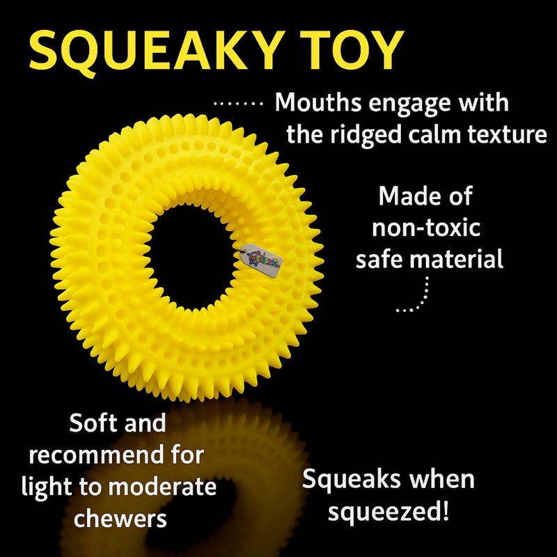 Western Era Spiked Ring Dog Squeaky Toy | Durable for Chewing, Tug & Fetch | Textured Teething Ring for Puppies & Adult Dogs | Interactive Noisy Toy for All Breeds | Stimulating Chew for Dogs (Type 7) - Image 5
