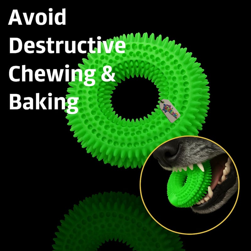 Western Era Spiked Ring Dog Squeaky Toy | Durable for Chewing, Tug & Fetch | Textured Teething Ring for Puppies & Adult Dogs | Interactive Noisy Toy for All Breeds | Stimulating Chew for Dogs (Type 7) - Image 4