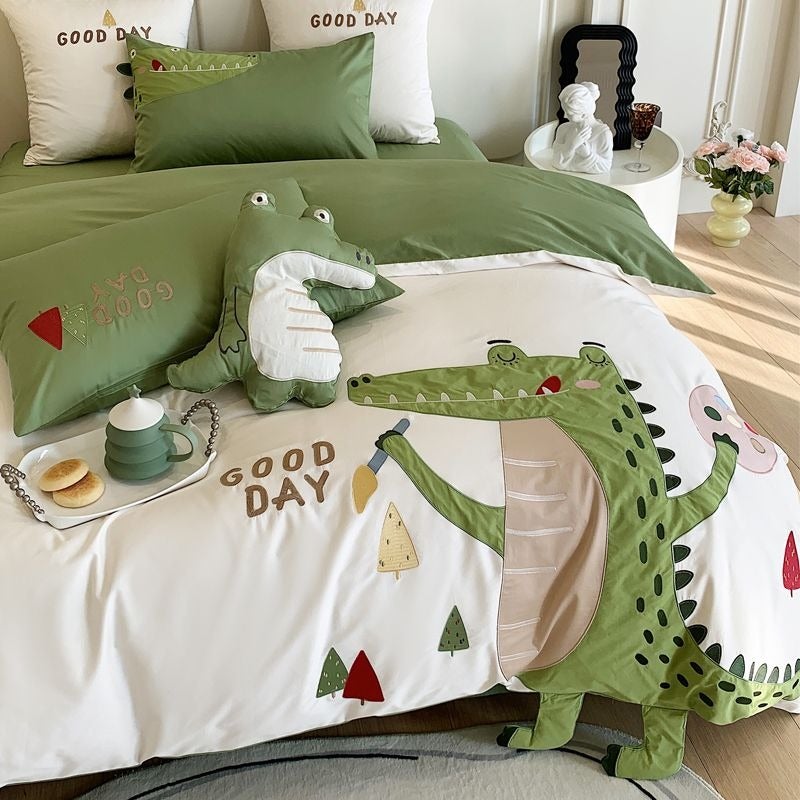 Silly Crocodile + 2 Cushions Bed Set - Image 3