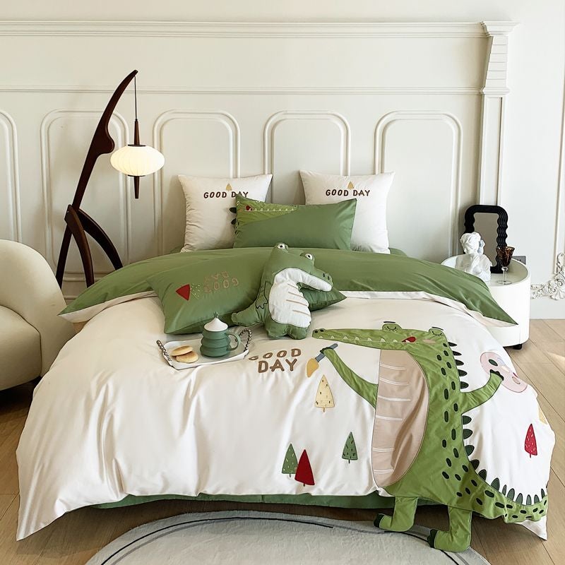 Silly Crocodile + 2 Cushions Bed Set - Image 1