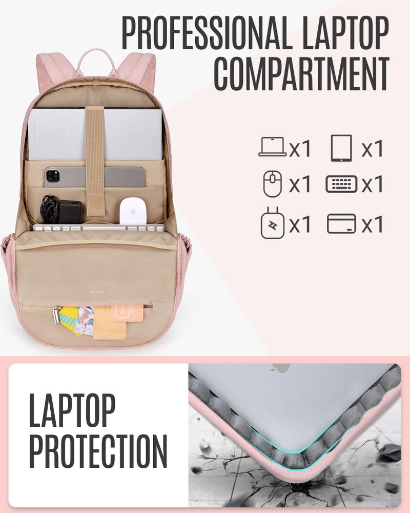 LIGHT FLIGHT Travel Laptop Backpack Women, 17.3 Inch Laptop Backpack with USB Charging Hole, Water Resistant College Bookbag, Black Computer Backpacks for Work,05-purpleâ€¦ - Image 4