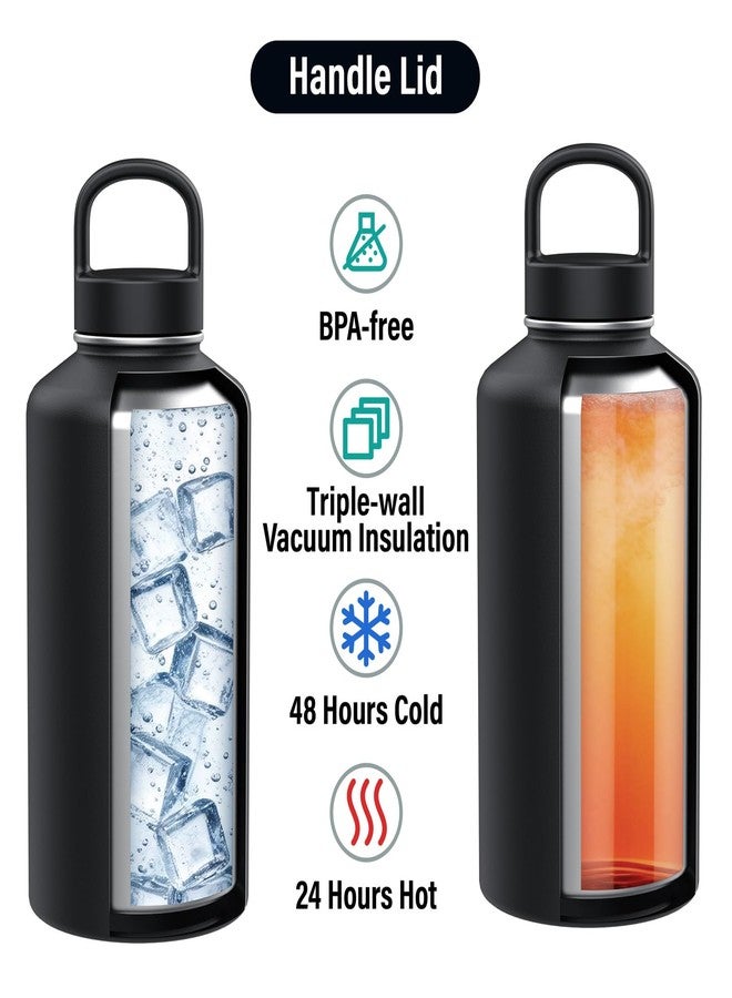 ICEWATER 64 oz Versatile Water Bottle Filtered Straw Option Reduces Chlorine Taste & Odor, Removes Microplastics, Ideal for Travel, Stainless Steel Insulated With 3 Lids, BPA-Free, USA-engineered - Image 3