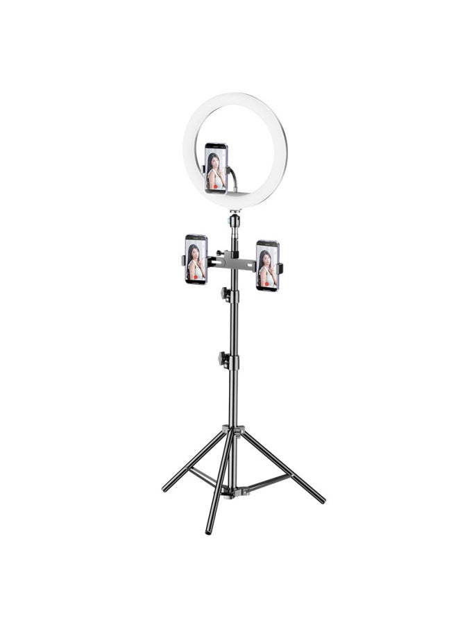 Generic Mobile Phone Live Light Supplement Anchor Dedicated Desktop Network Red Beauty Photo Face Light Self Portrait Photography-Specifications:45cm Desktop Dual Camera + 10inch Ring Beauty Lamp + Bluetooth [weighted Version]  - Image 3