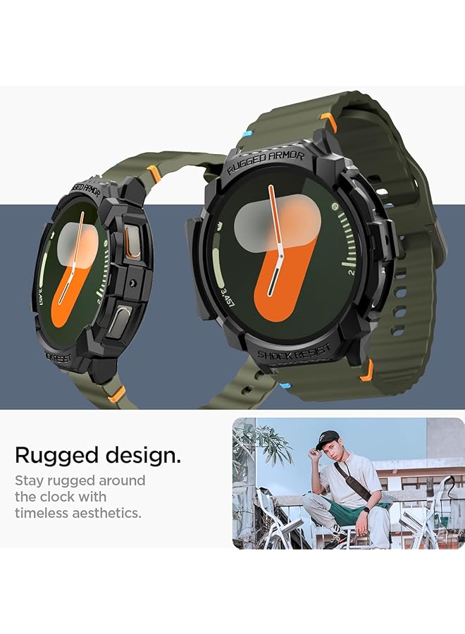 Spigen Rugged Armor Designed For Samsung Galaxy Watch 7 44Mm Case Cover 2024 Matte Black - Image 4