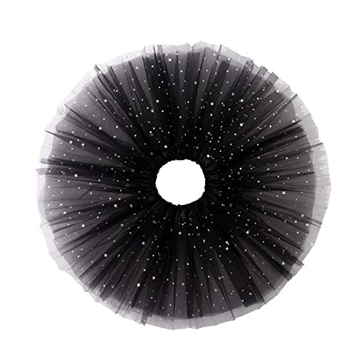 Jastore® Girls Layered Stars Sequins Tutu Skirt Princess Ballet Dance Dress (Black) - Image 2