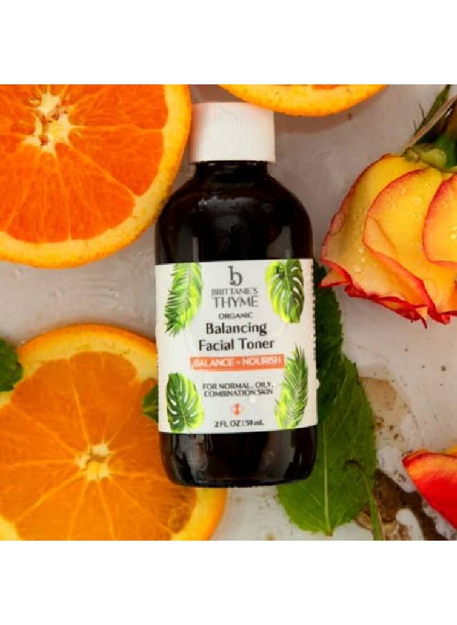 Brittanie's Thyme - تونر للوجه من هازل الساحرات العضوي المتوازن 4 أوقية ؛ زيوت النعناع والبرتقال الحلوة تخفف وتهدئ البشرة ؛ تونر لطيف سريع المفعول - Image 1