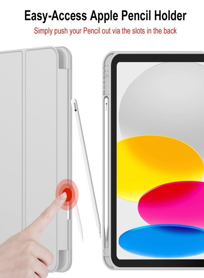 iMieet جراب iMieet لجهاز iPad (A16) من الجيل الحادي عشر/الجيل العاشر [11 بوصة 2025/10.9 بوصة 2022] مع حامل قلم، غطاء ذكي ثلاثي الطي مع ظهر من مادة TPU الناعمة، خاصية التشغيل/الإيقاف التلقائي (لون رمادي فاتح جديد) - Image 5