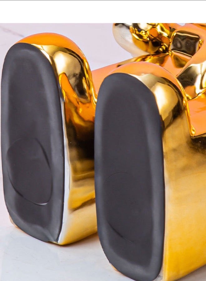 Decorative Art Bear Toy Figurine 28x10cm, Versatile Coin Bank, Gold Color. - Image 3