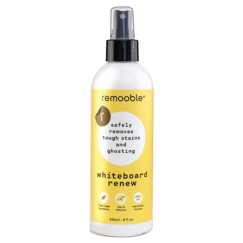 Remooble Dry Erase Whiteboard Cleaner Spray - Safely Removes Tough Stains and Ghosting, 8 oz. - Image 1