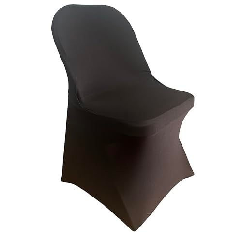 iEventStar 2pcs Spandex Folding Chair Cover Covers Stretch Chair Protectors for Wedding Party Events (2, Black) - Image 2