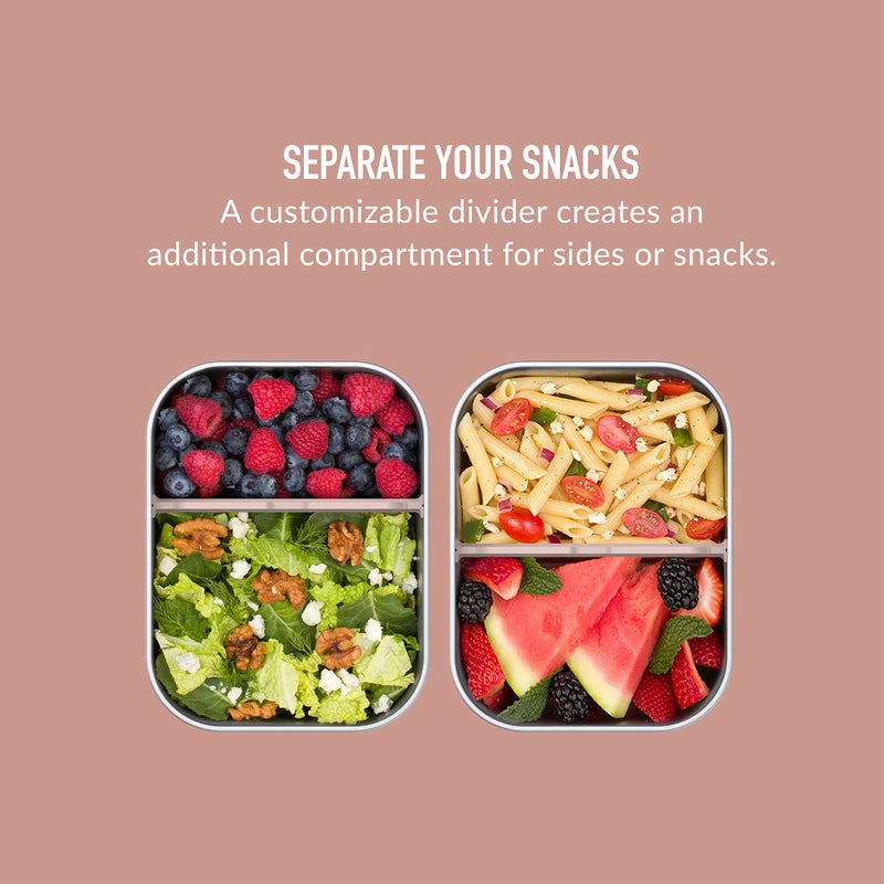 Bentgo MicroSteel Leak-Proof Lunch Box - Microwave-Safe, Oven-Safe, Bento-Style Container with Removable Divider, Airtight Lid, Sustainable Design, Odor & Stain Resistant (Rose Gold) - Image 5