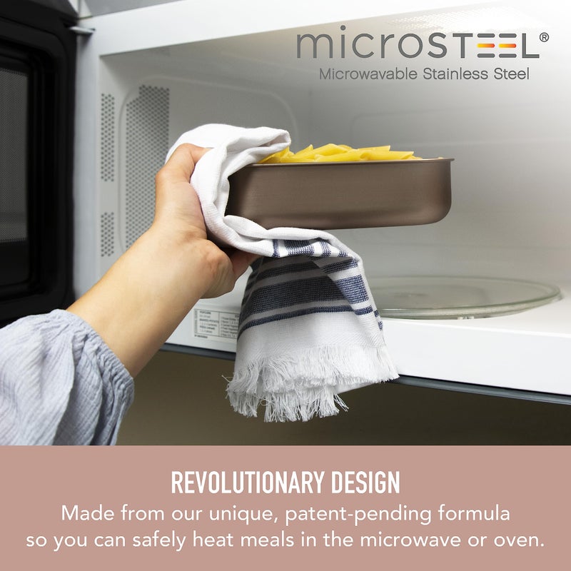 Bentgo MicroSteel Leak-Proof Lunch Box - Microwave-Safe, Oven-Safe, Bento-Style Container with Removable Divider, Airtight Lid, Sustainable Design, Odor & Stain Resistant (Rose Gold) - Image 2