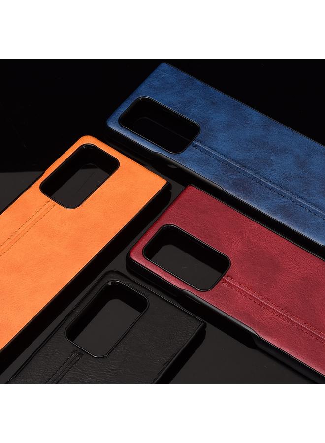 S-TOP Case For Samsung Galaxy Z Fold2 / Z Fold2 5G Shockproof Sewing Cow Pattern Skin PC + PU + TPU Case - Image 4