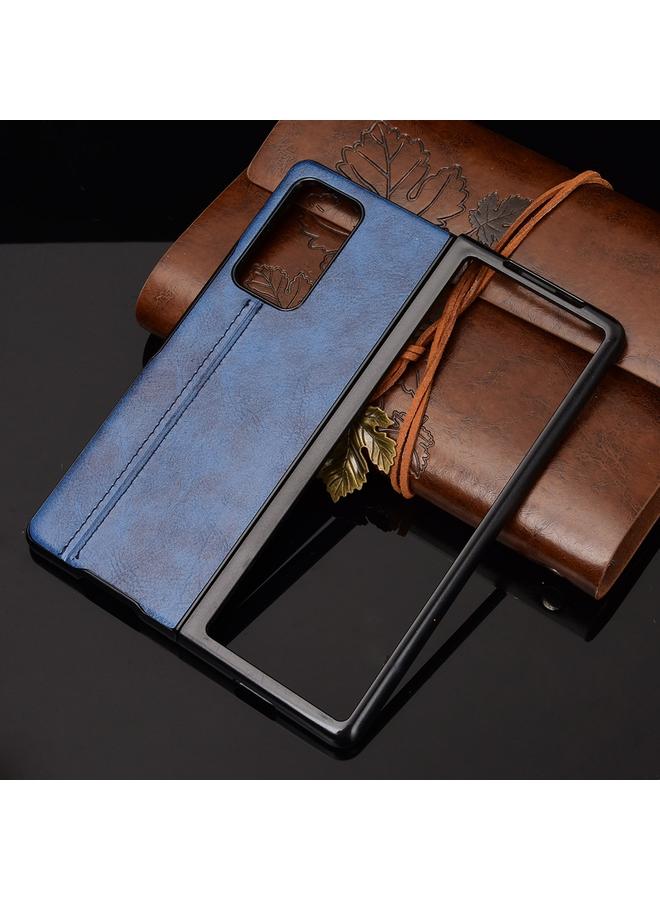 S-TOP Case For Samsung Galaxy Z Fold2 / Z Fold2 5G Shockproof Sewing Cow Pattern Skin PC + PU + TPU Case - Image 3