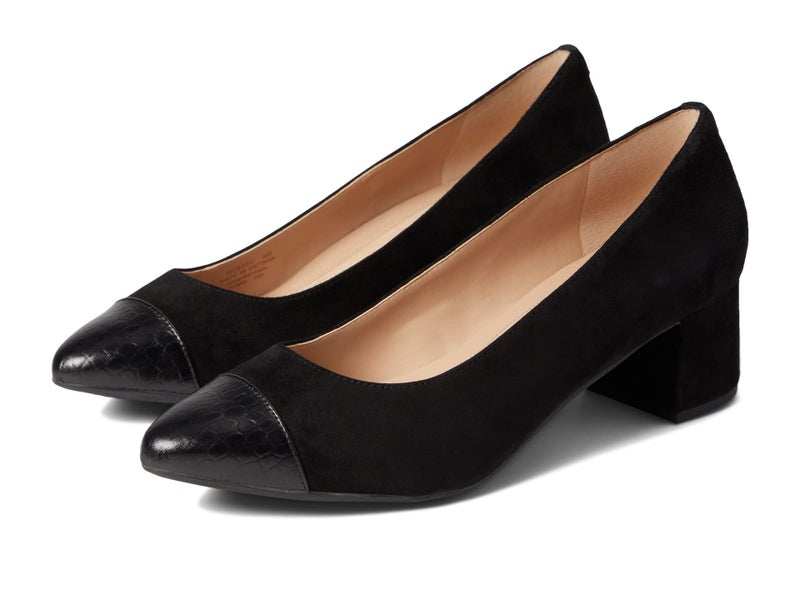 Cole Haan Women's The GO-to Pump 45MM, Black Suede/Black Croc, 5 - Image 2
