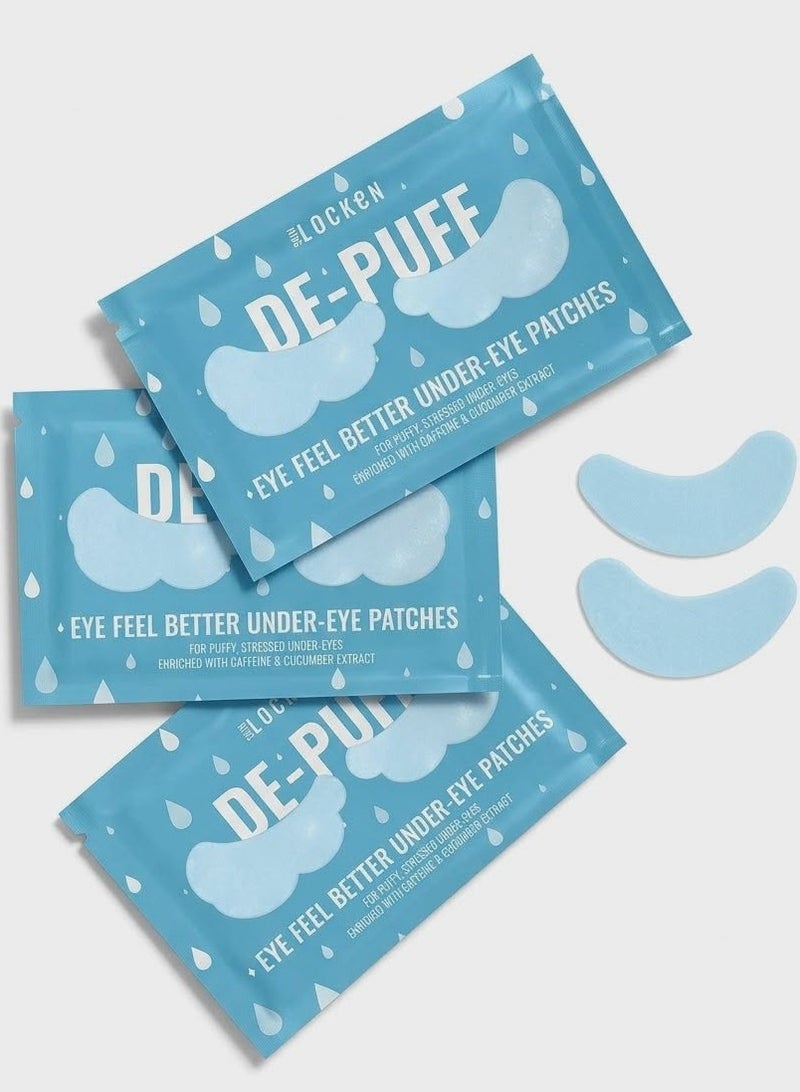 Locken Eye Feel Better Depuff Under-Eye Patches - Pack of 3 (Cucumber & Caffeine) - Image 1