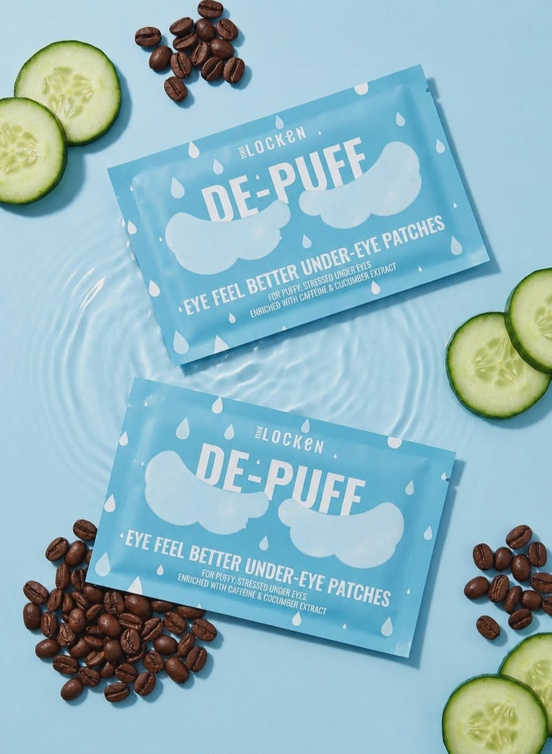 Locken Eye Feel Better Depuff Under-Eye Patches - Pack of 3 (Cucumber & Caffeine) - Image 3