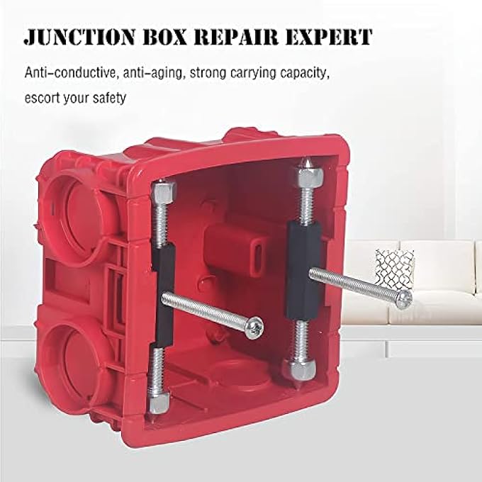 rayihni JUNCTION BOX REPAIRER, 86 TYPE JUNCTION BOX CASSETTE REPAIR DEVICE SCREWDRIVER REPAIR TOOL KIT FOR FIX WONKY AND SUNKEN OUTLETS, ELECTRICAL BOX REPAIR, 10 SCREWS AND 1 WRENCH (BLACK) - Image 3