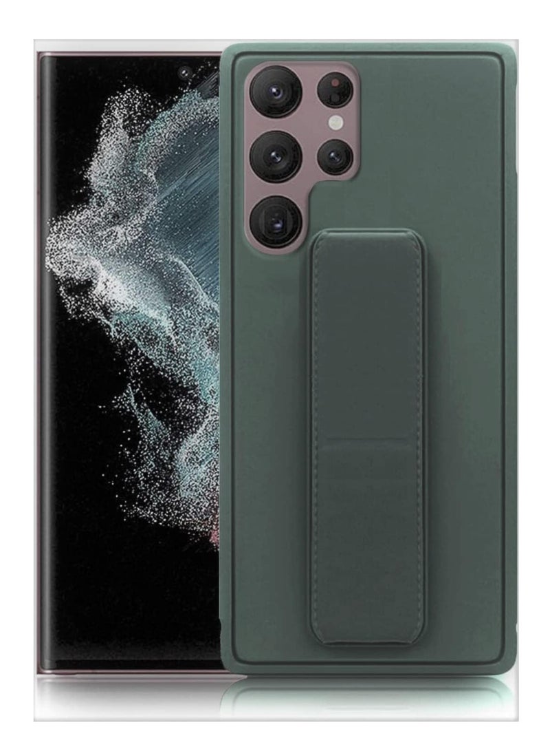 BORTONY Samsung Galaxy S24 Ultra Case Cover Back Stand Cover Magnetic Holder Silicone Cover Wrist Strap Full protection Anti Fingerprint Case For Samsung Galaxy S24 Ultra - Image 1