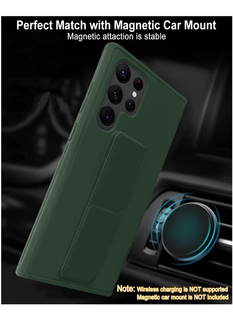 BORTONY Samsung Galaxy S24 Ultra Case Cover Back Stand Cover Magnetic Holder Silicone Cover Wrist Strap Full protection Anti Fingerprint Case For Samsung Galaxy S24 Ultra - Image 3