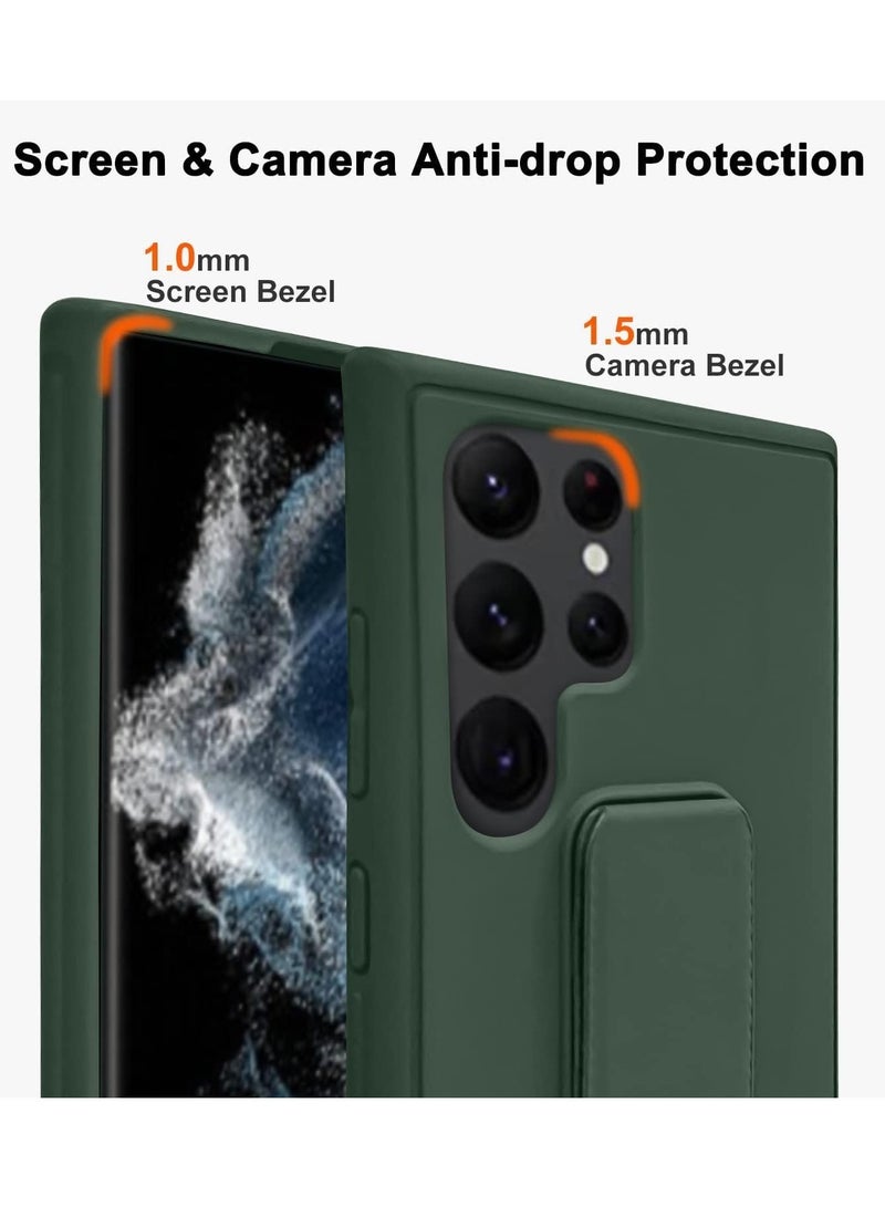 BORTONY Samsung Galaxy S24 Ultra Case Cover Back Stand Cover Magnetic Holder Silicone Cover Wrist Strap Full protection Anti Fingerprint Case For Samsung Galaxy S24 Ultra - Image 4