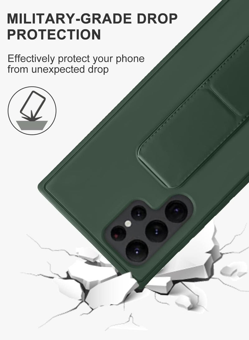 BORTONY Samsung Galaxy S24 Ultra Case Cover Back Stand Cover Magnetic Holder Silicone Cover Wrist Strap Full protection Anti Fingerprint Case For Samsung Galaxy S24 Ultra - Image 5