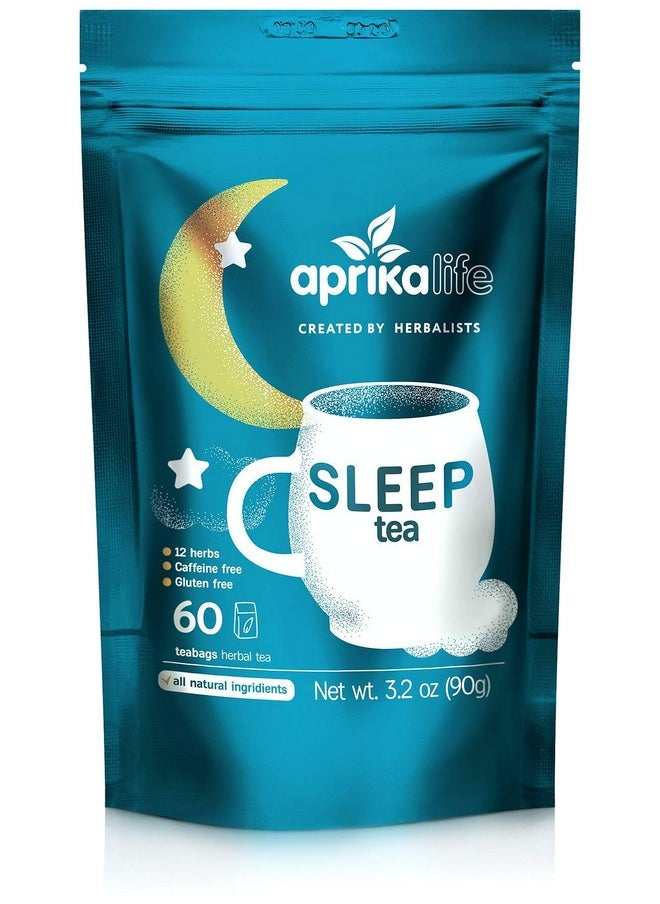 aprikalife - Aprika Life Sleep Tea With Sleep Guide 100% Natural Herbal Tea With 12 Herbs Created By Herbalists Promotes Relaxation Stress Relief Restful Sleep 60 Bags - Image 1