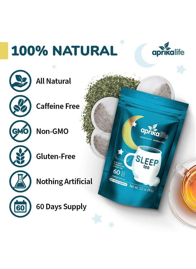 aprikalife - Aprika Life Sleep Tea With Sleep Guide 100% Natural Herbal Tea With 12 Herbs Created By Herbalists Promotes Relaxation Stress Relief Restful Sleep 60 Bags - Image 1