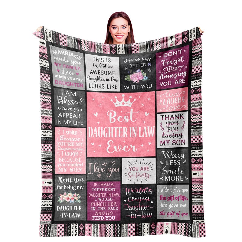 Ivivis Daughter in Law Gifts from Mother in Law Birthday Gifts for Daughter in Law Future Daughter in Law Gifts Christmas Mothers Day Wedding Gifts for DaughterinLaw Throw Blanket 60X50
