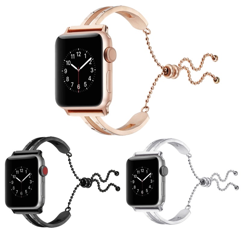 For Apple Watch 3 / 2 / 1 Generation 38mm Universal Silver Stainless Steel Bracelet Watch Band(Silver)