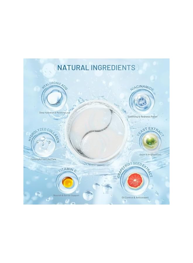 إيلهو لصقات العين بالكولاجين البيولوجي - 30 زوجًا | لصقات تحت العين لدوائر الظل، وتقليل الانتفاخ، وخطوط التجاعيد | تحتوي على كولاجين نباتي، وحمض الهيالورونيك، والنياسيناميد، وفيتامين E | مرطبة، ومقاومة للشيخوخة | العناية بالبشرة الكورية - Image 3