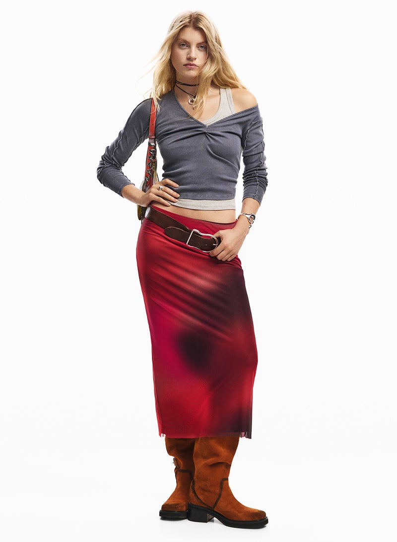 DESIGUAL Midi Skirt Made Of Tulle Fabric With Lining - Image 1