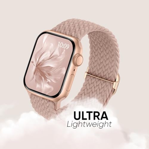 Knossen 6 Pack Braided Stretchy Bands Compatible with Apple Watch Band 38mm 40mm 41mm 42mm 44mm 45mm 46mm 49mm Women Men, Adjustable Nylon Solo Loop Elastic Straps for iWatch Series 11 10 9 8 7 6 5 4 SE Ultra - Image 4