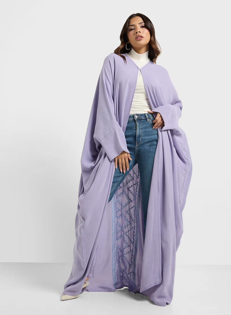 هيا كلوزيت Button Detailed Flared Sleeve Abaya