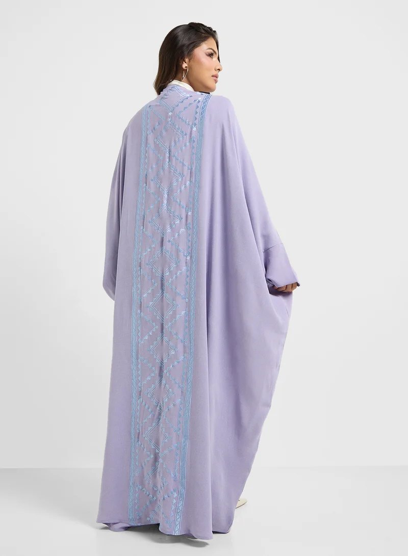 هيا كلوزيت Button Detailed Flared Sleeve Abaya